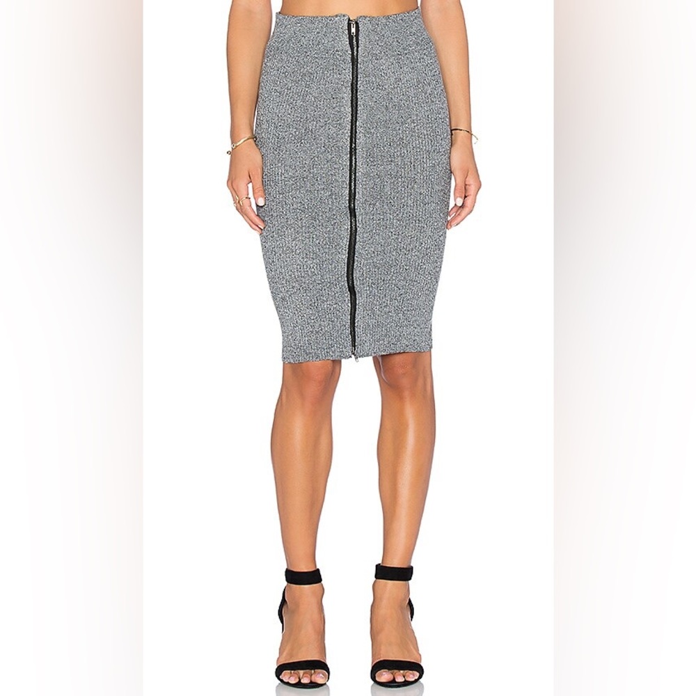 All Saints Womens Aylen Zip Black Cloud White Straight And Pencil Skirt Size 2